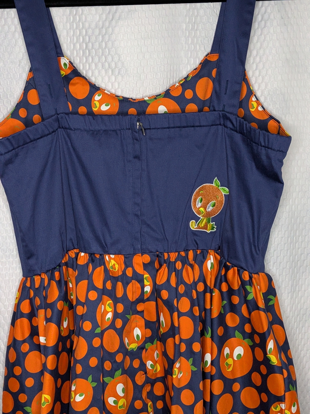 Disney Parks Orange Bird Polka Dot Sun Dress Navy Blue Women Large NWT Retro - Picture 7 of 12